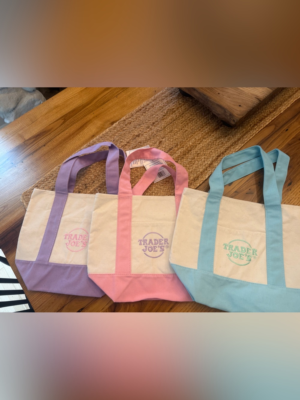 COPY - set of 3 Trader Joe’s mini pastel totes